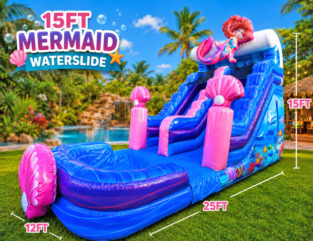 15ft Mermaid 3D Waterslide (S53)